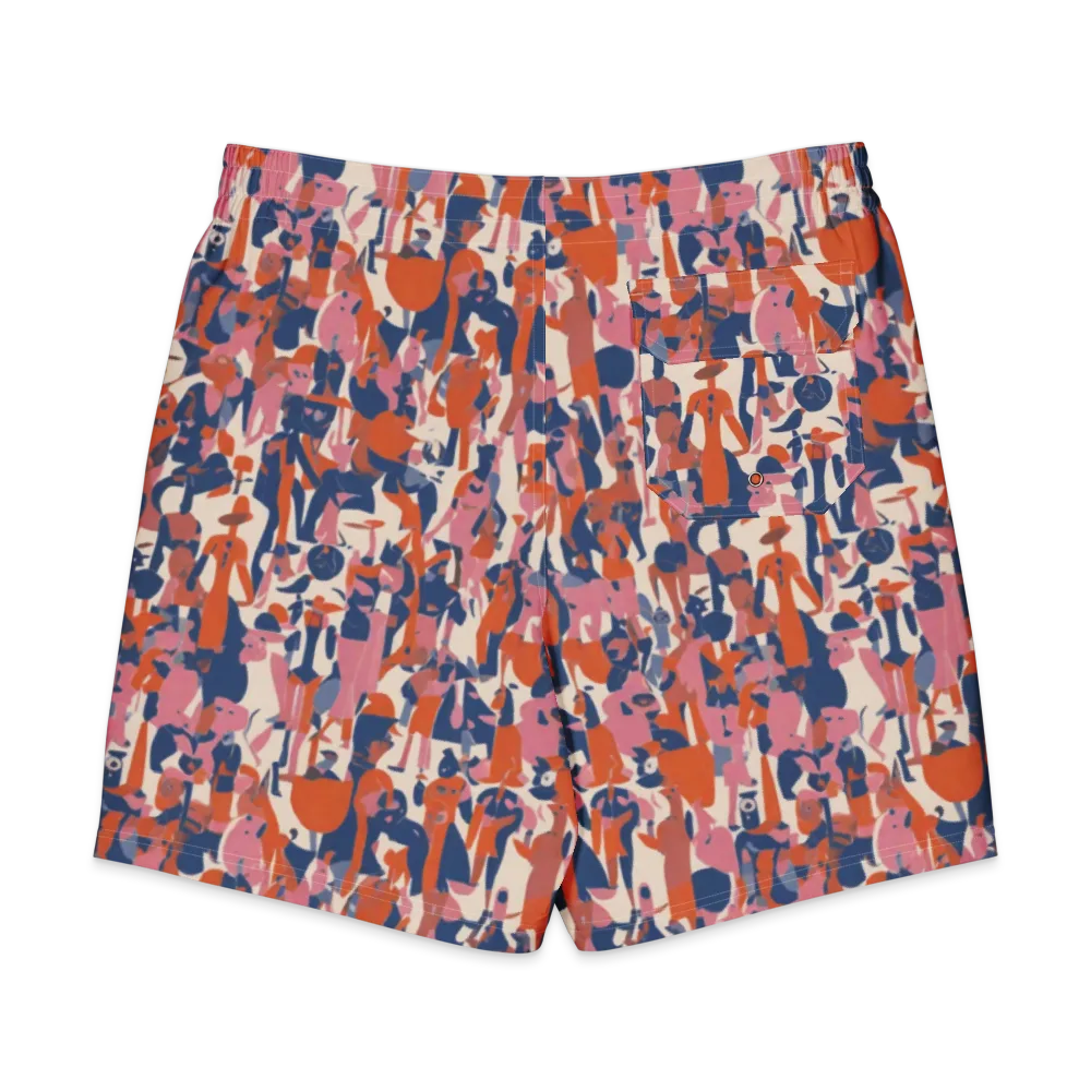 Coral Commute on Men's Board Shorts — Back