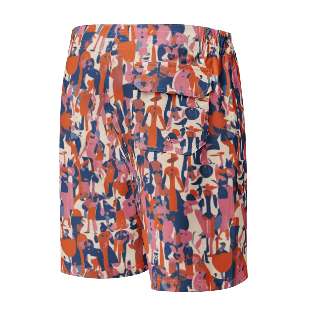 Coral Commute on Men's Board Shorts — Back