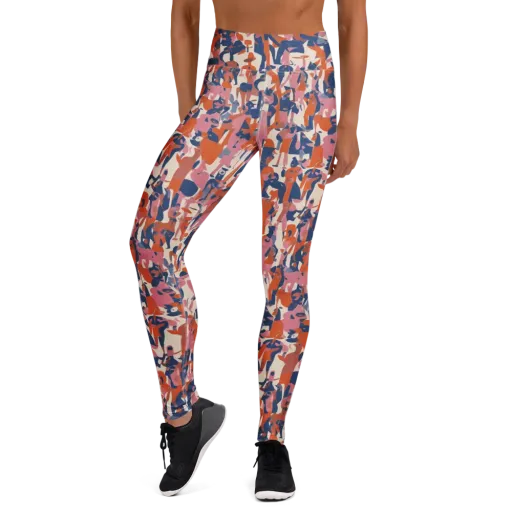 Coral Commute on a Yoga Leggings