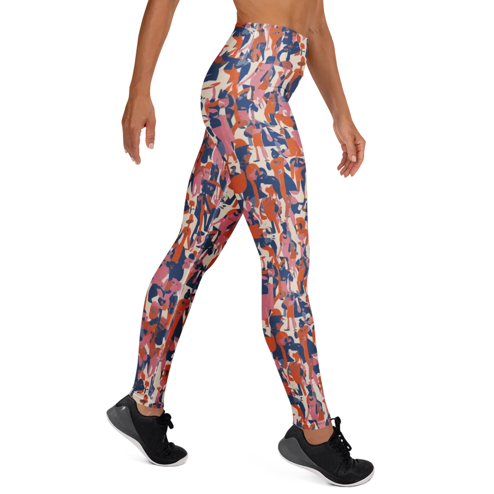Coral Commute on Yoga Leggings — Right