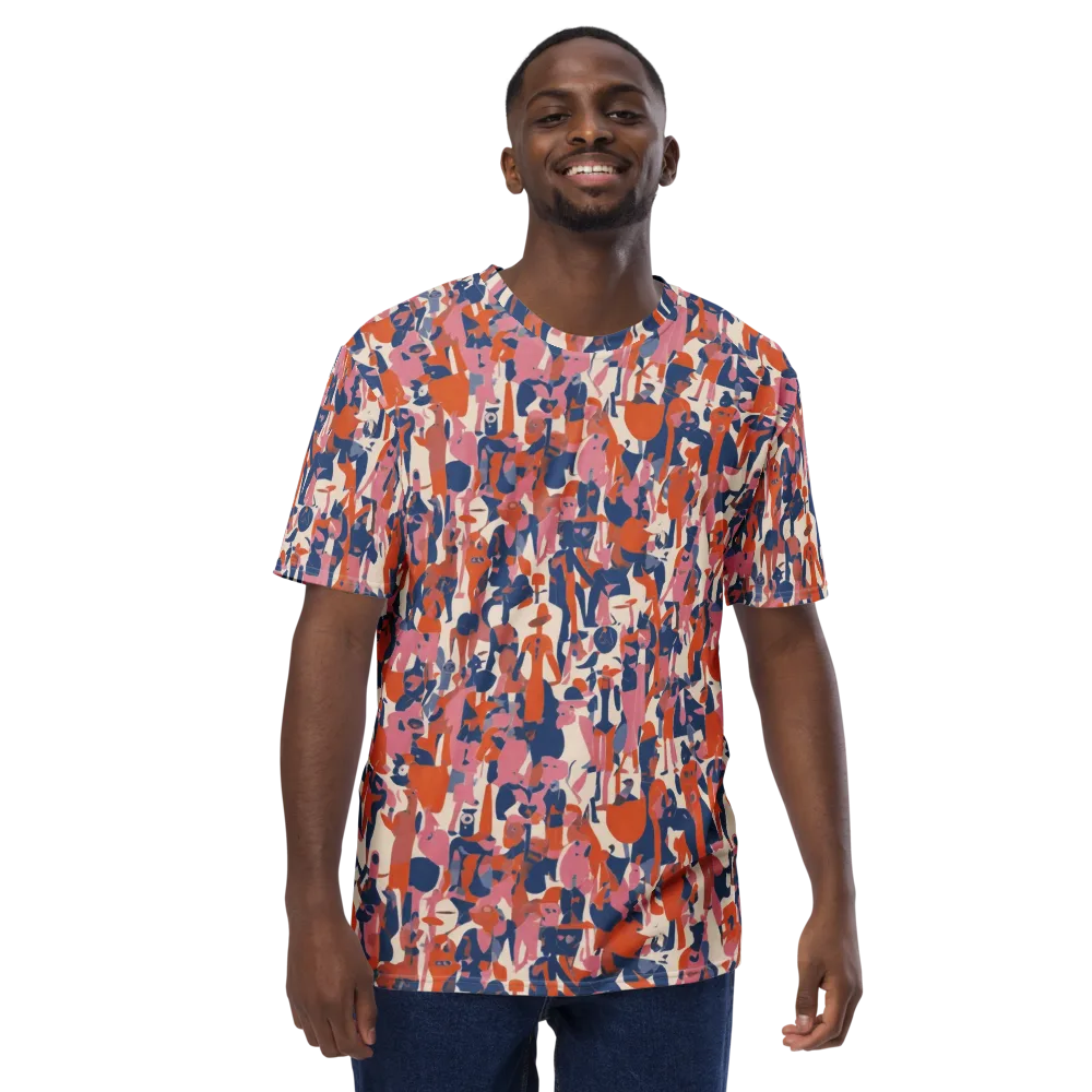 Coral Commute on Men's Crew Neck T-Shirt — Front