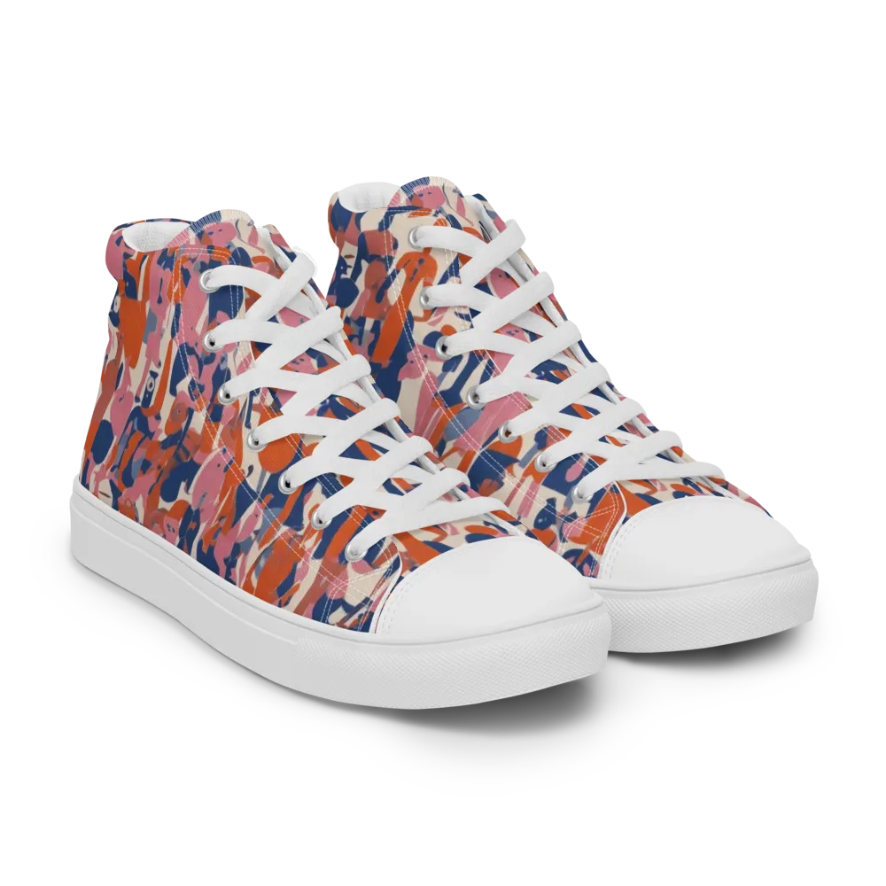Coral Commute on Women's High Top Canvas Shoes — Right Front