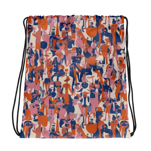 Coral Commute on a Drawstring Bag