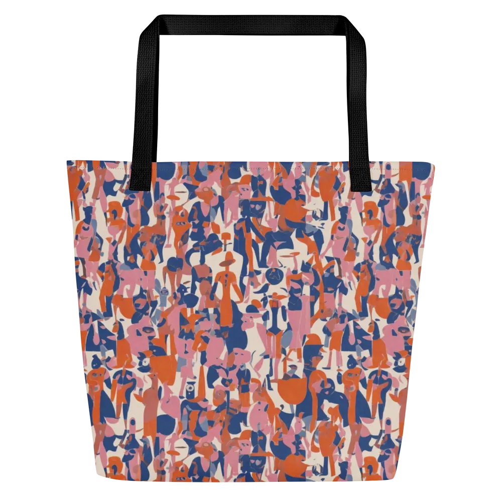 Coral Commute on Large Tote Bag W/ Pocket — Front