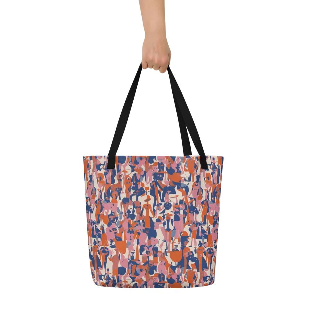 Coral Commute on Large Tote Bag W/ Pocket — Front