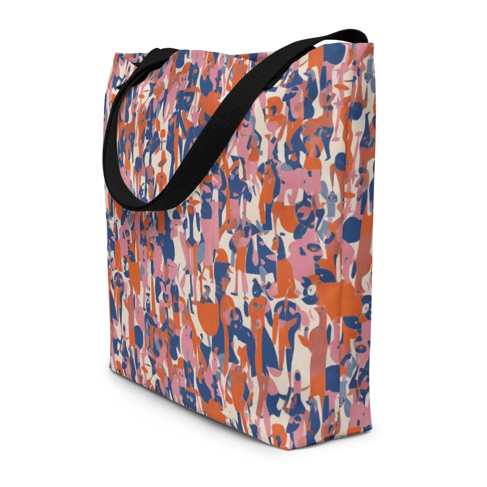 Coral Commute on Large Tote Bag W/ Pocket — Front