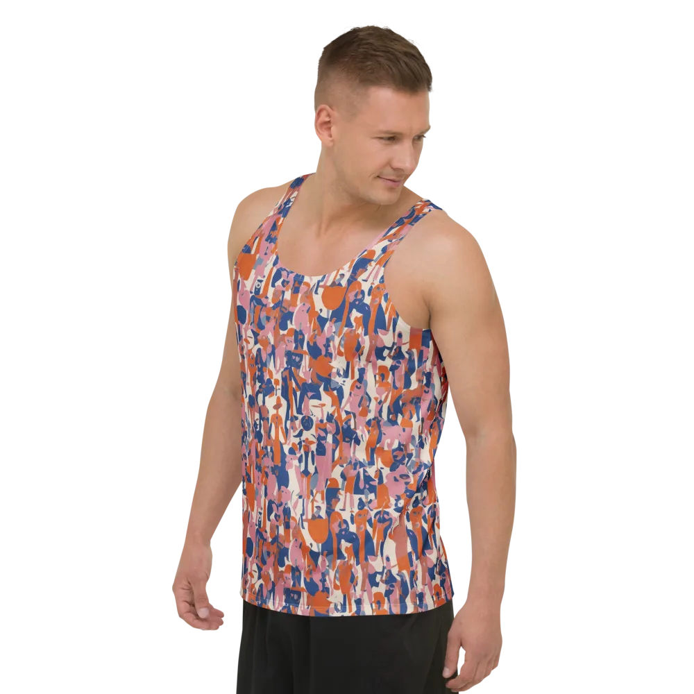 Coral Commute on Men's Tank Top — Left Front