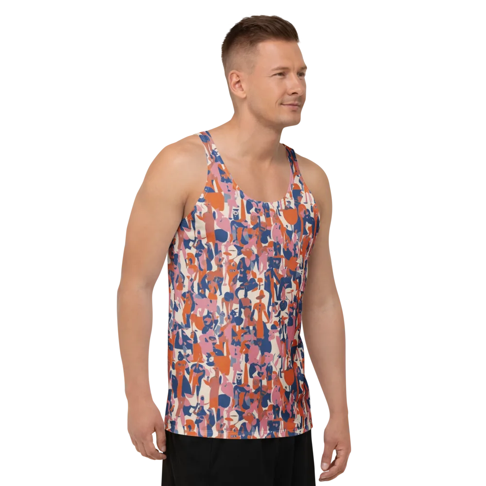 Coral Commute on Men's Tank Top — Right Front