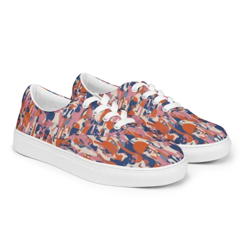 Coral Commute on a Men's Lace-Up Canvas Shoes