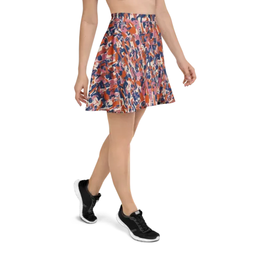 Coral Commute on a Skater Skirt