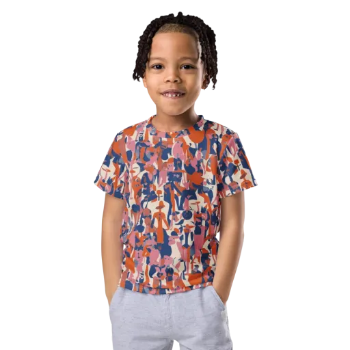 Coral Commute on a Kids Crew Neck T-Shirt