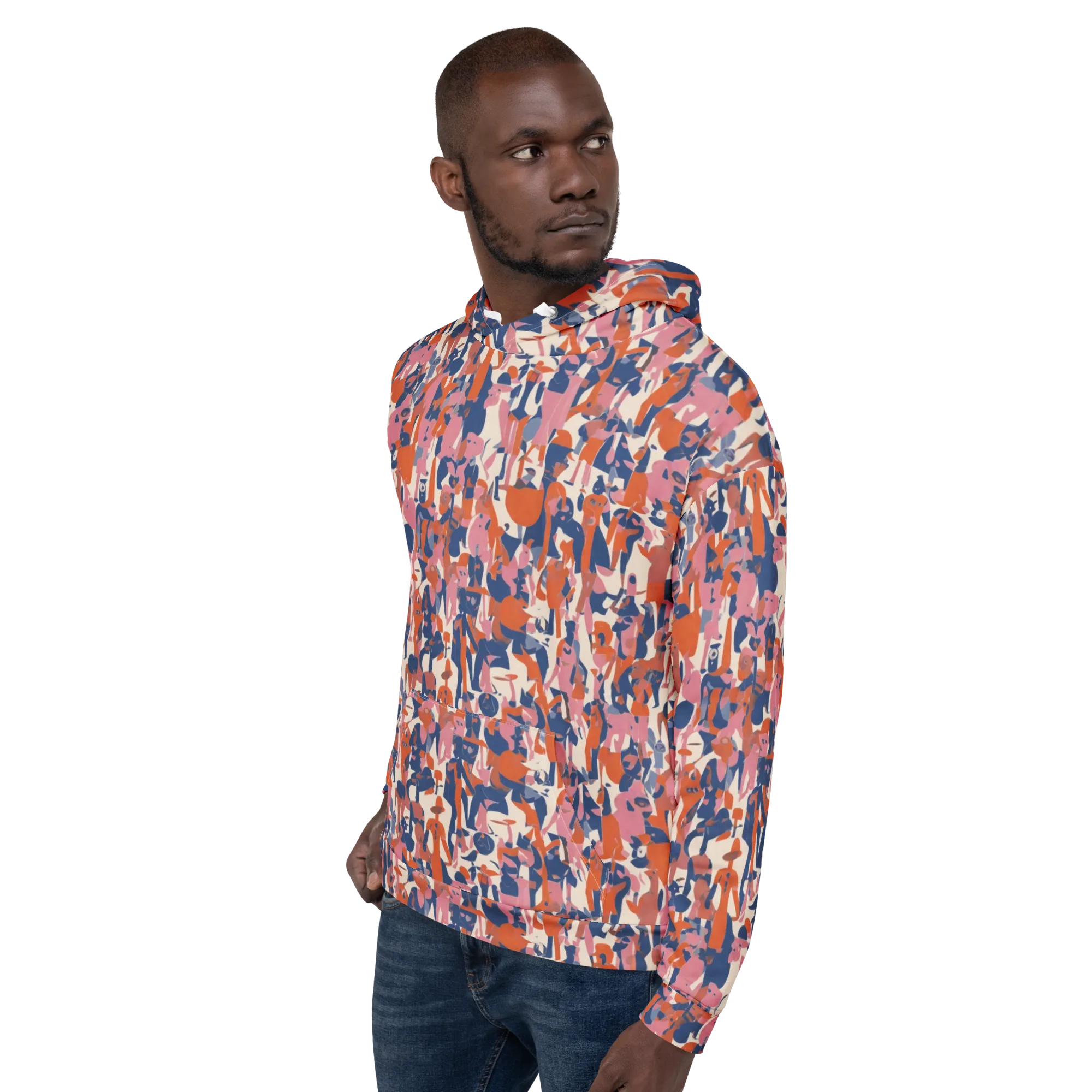 Coral Commute on Hoodie — Left