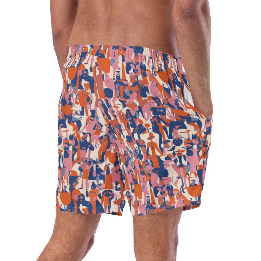 Coral Commute on Swim Trunks — Right Back