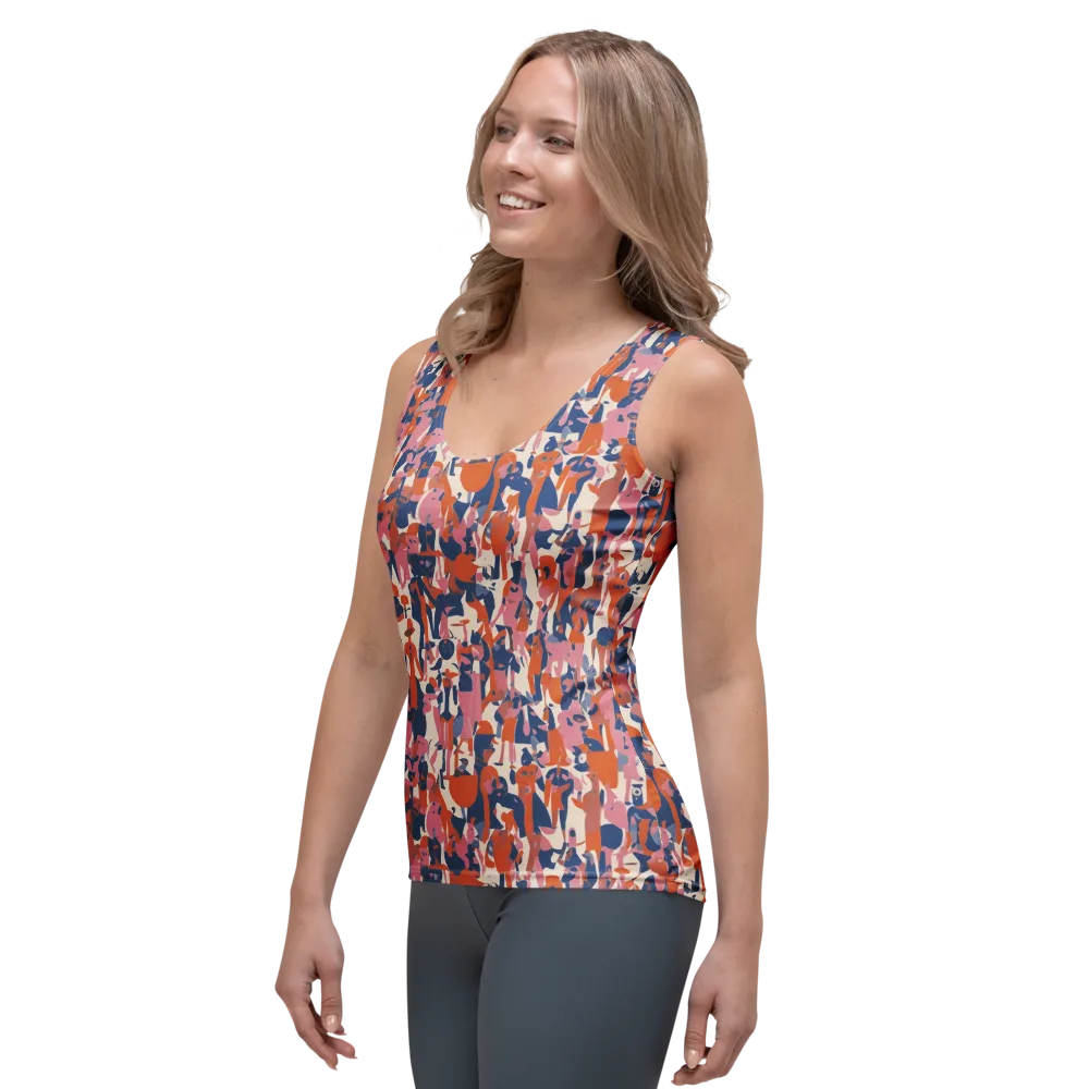 Coral Commute on Women's Tank Top — Left Front