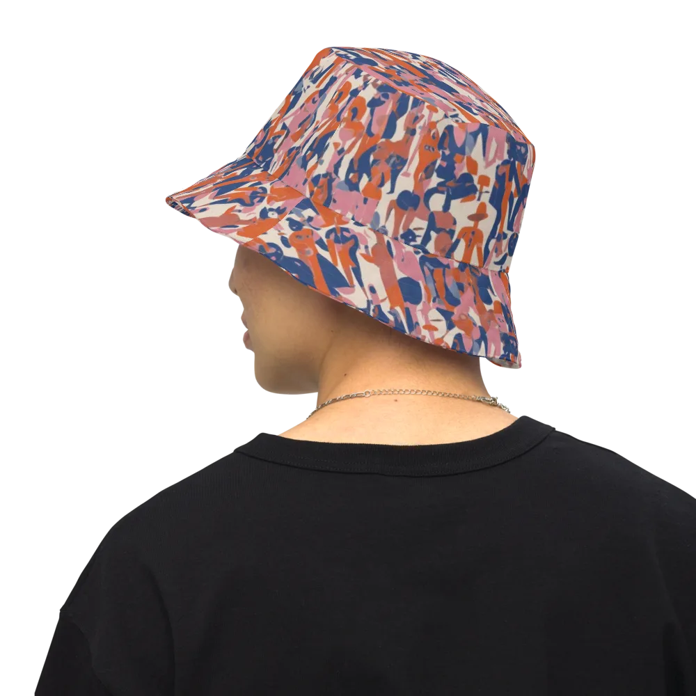 Coral Commute on Reversible Bucket Hat — Back Inside