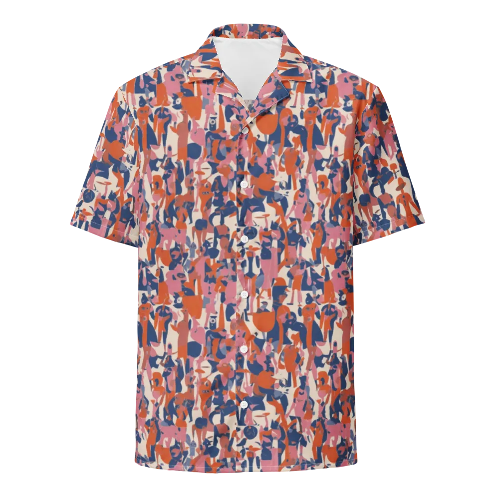 Coral Commute on Button Shirt — Front
