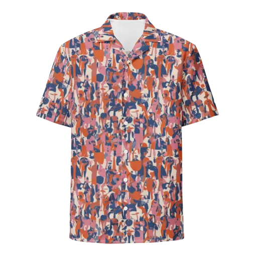 Coral Commute on a Button Shirt