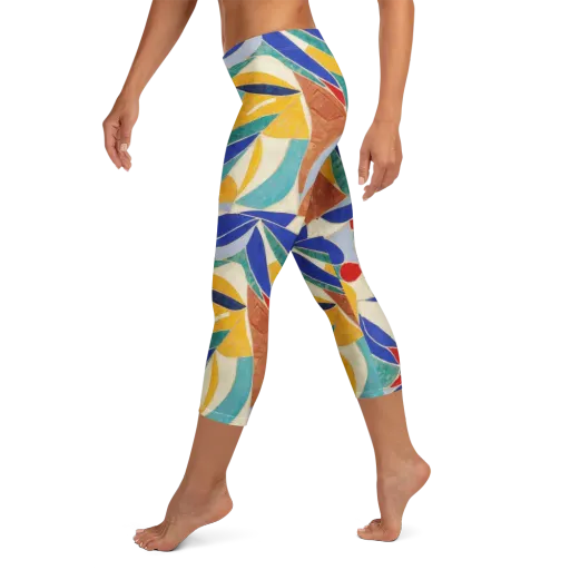 Mosaic Riptide on a Capri Leggings