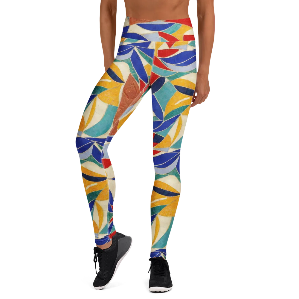 Mosaic Riptide on Yoga Leggings — Front