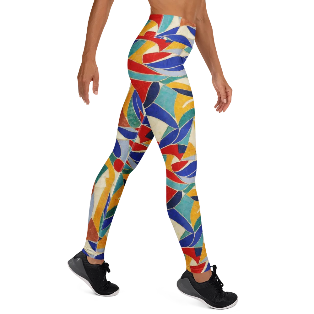 Mosaic Riptide on Yoga Leggings — Right