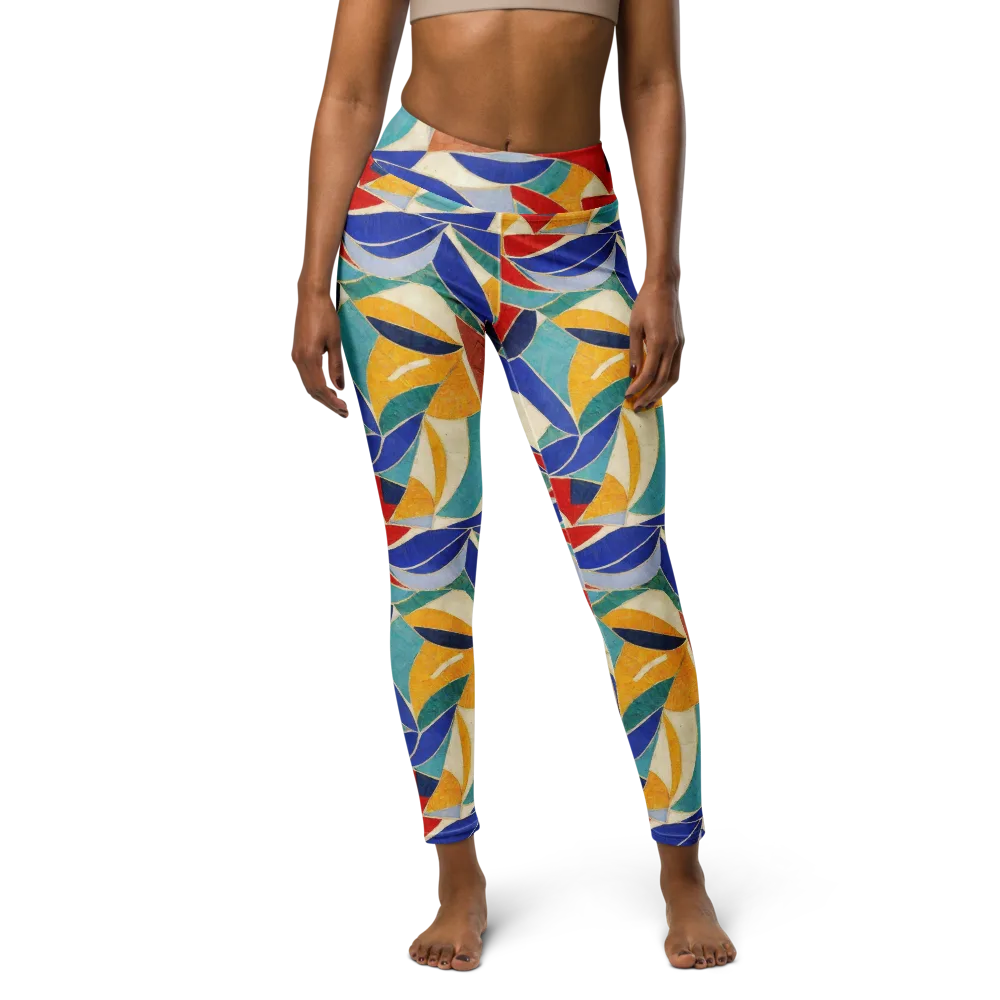Mosaic Riptide on Yoga Leggings — Front