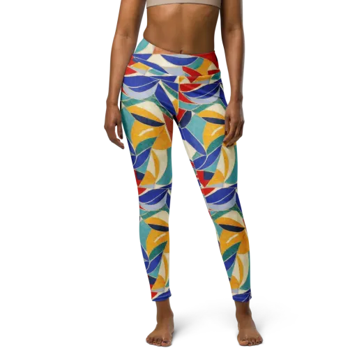 Mosaic Riptide on a Yoga Leggings