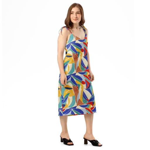 Mosaic Riptide on a Slip Dress