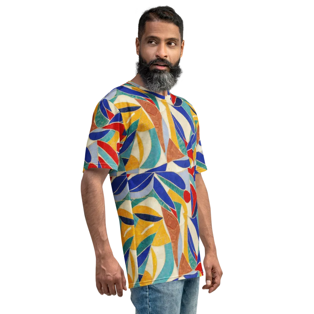 Mosaic Riptide on Men's Crew Neck T-Shirt — Right