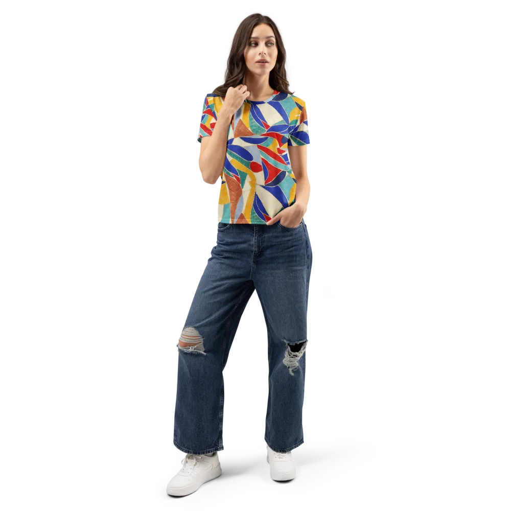 Mosaic Riptide on Women's Crew Neck T-Shirt — Front
