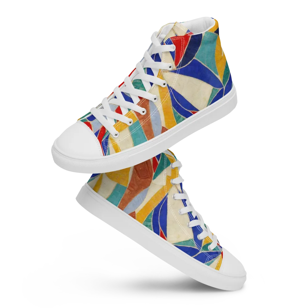 Mosaic Riptide on Women's High Top Canvas Shoes — Front