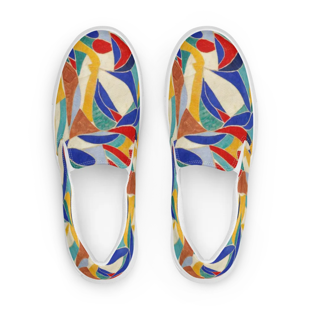 Mosaic Riptide on Men's Slip-On Canvas Shoes — Front