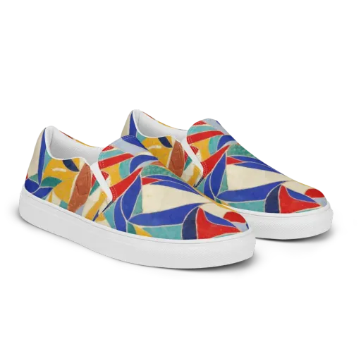 Mosaic Riptide on a Men's Slip-On Canvas Shoes