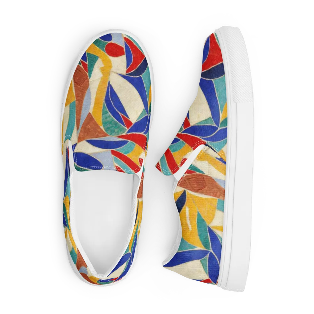 Mosaic Riptide on Men's Slip-On Canvas Shoes — Front