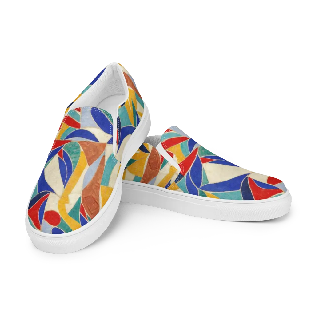 Mosaic Riptide on Women's Slip-On Canvas Shoes — Left Front