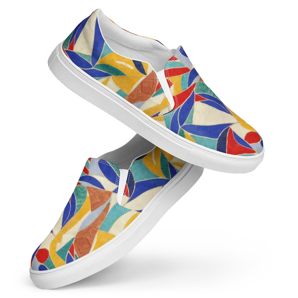Mosaic Riptide on Women's Slip-On Canvas Shoes — Front