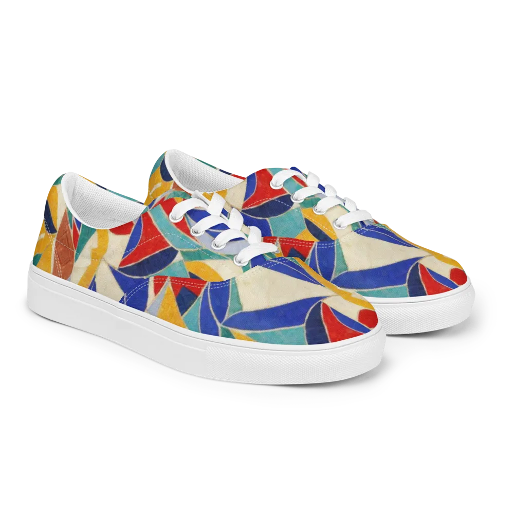 Mosaic Riptide on Men's Lace-Up Canvas Shoes — Right Front