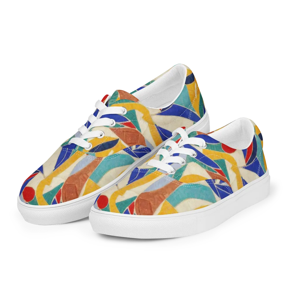 Mosaic Riptide on Men's Lace-Up Canvas Shoes — Left Front
