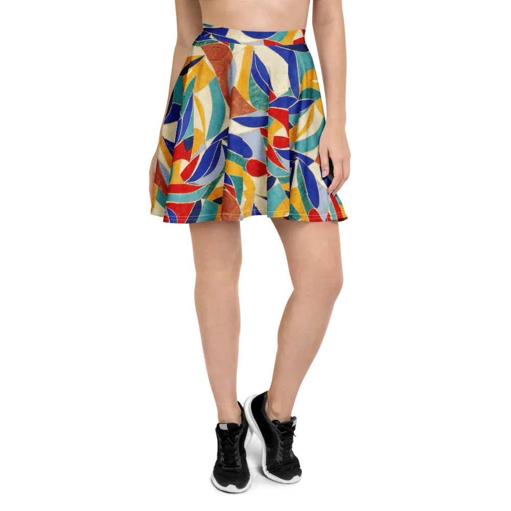 Mosaic Riptide on Skater Skirt — Front