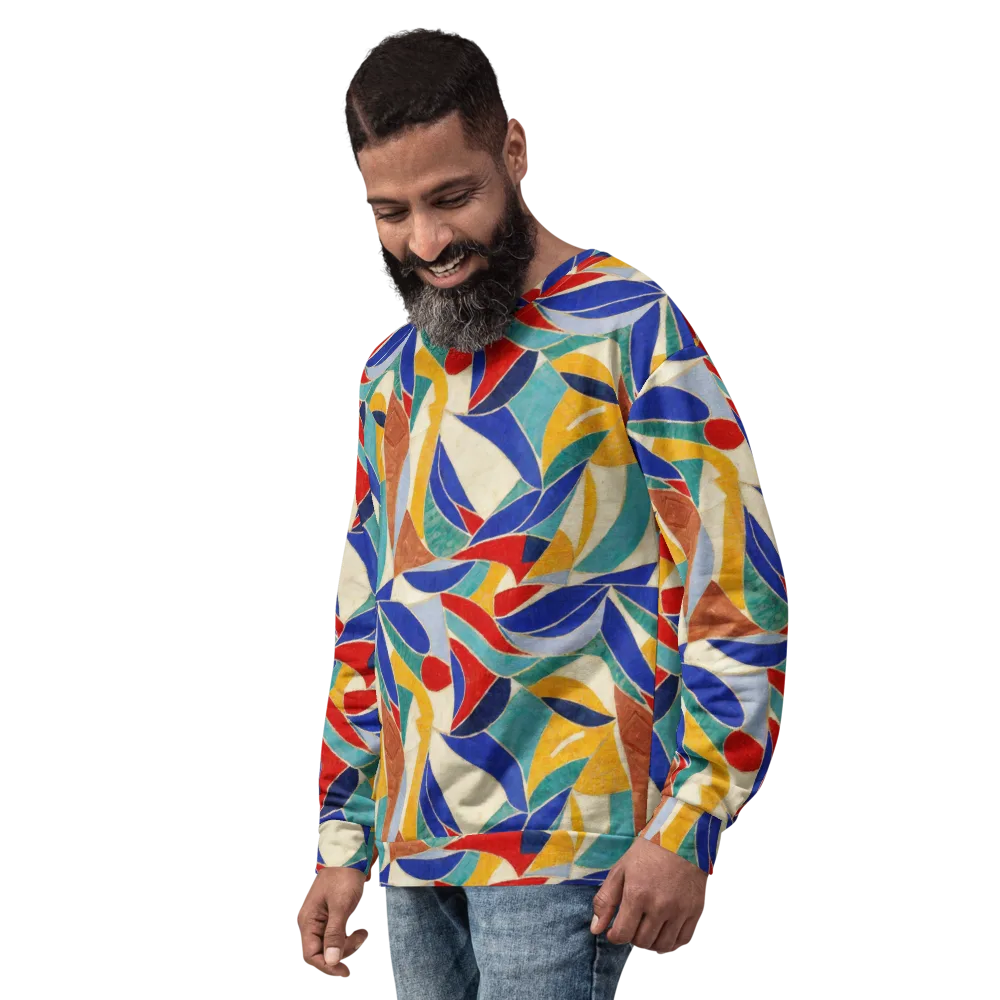 Mosaic Riptide on Sweatshirt — Left Front