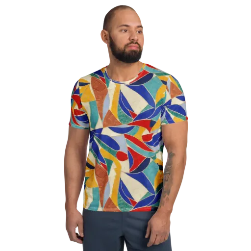 Mosaic Riptide on a Men's Athletic T-Shirt