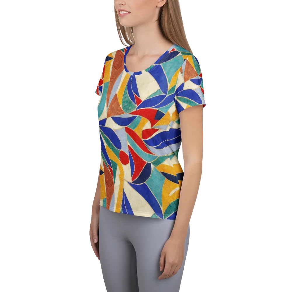 Mosaic Riptide on Women's Athletic T-Shirt — Left