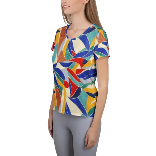 Mosaic Riptide on a Women's Athletic T-Shirt