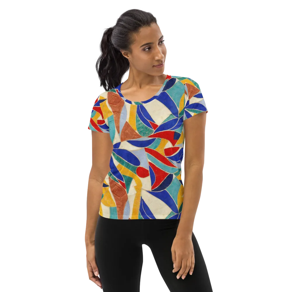 Mosaic Riptide on Women's Athletic T-Shirt — Front