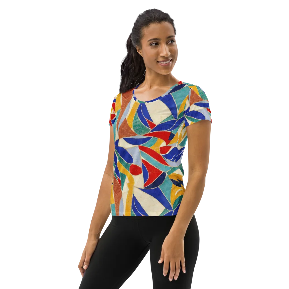 Mosaic Riptide on Women's Athletic T-Shirt — Left