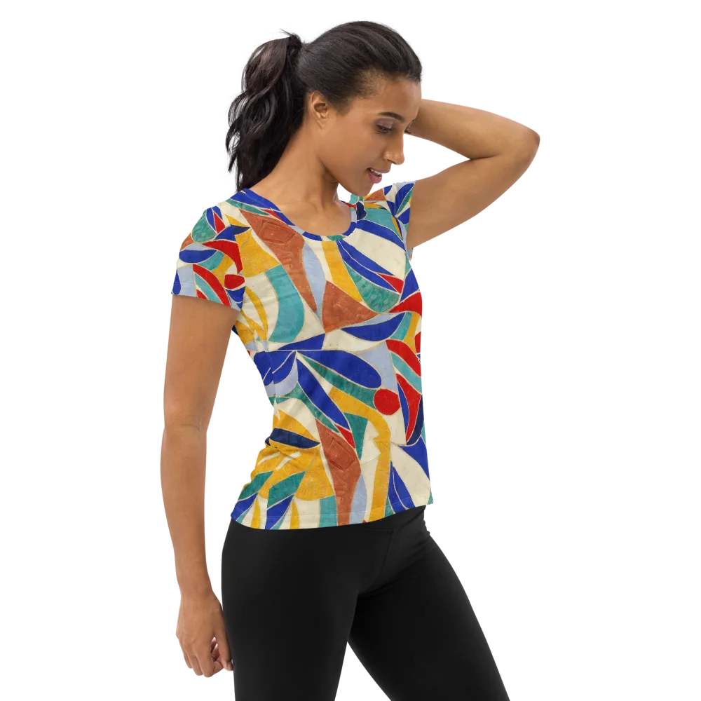 Mosaic Riptide on Women's Athletic T-Shirt — Right