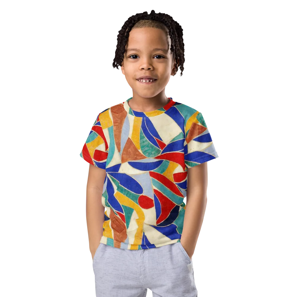 Mosaic Riptide on Kids Crew Neck T-Shirt — Front