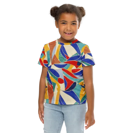 Mosaic Riptide on a Kids Crew Neck T-Shirt