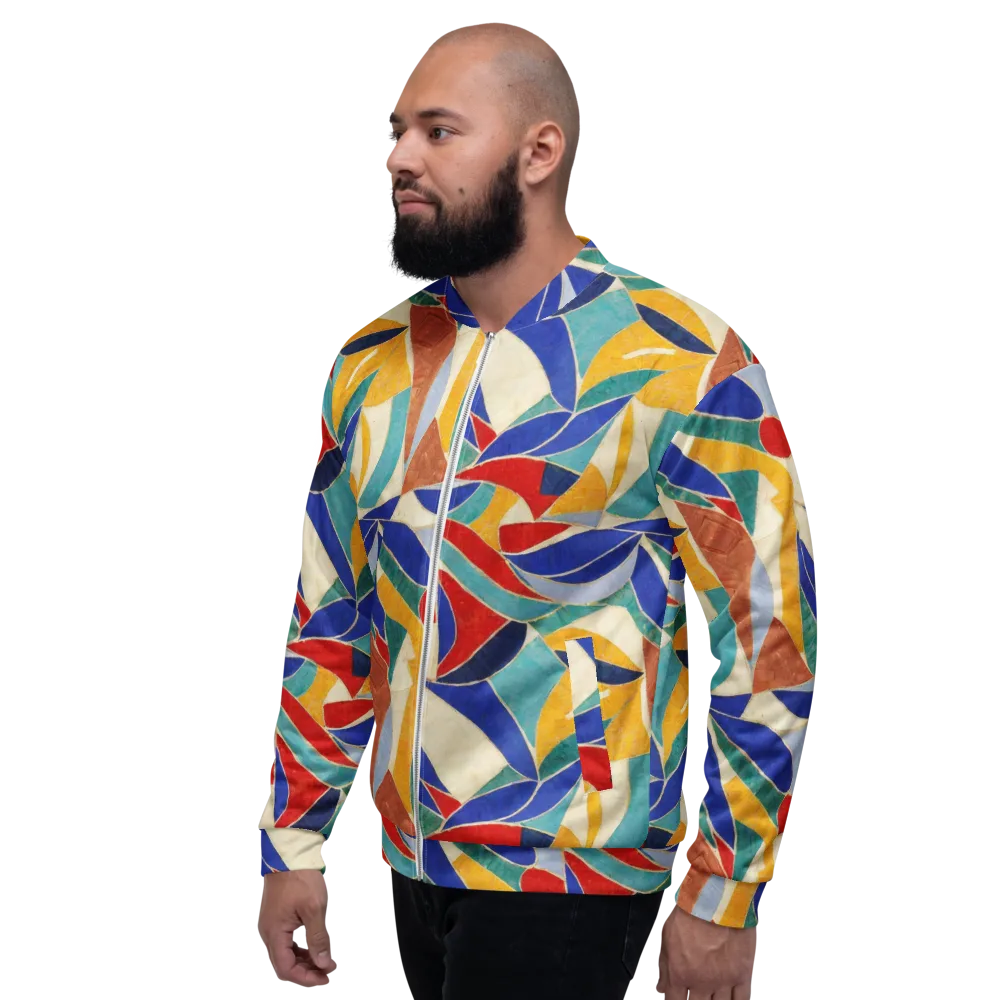Mosaic Riptide on Bomber Jacket — Left