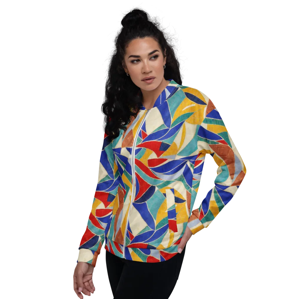 Mosaic Riptide on Bomber Jacket — Left