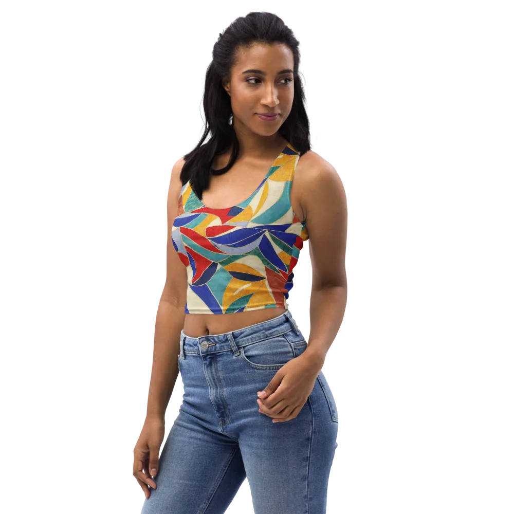 Mosaic Riptide on Crop Top — Left Front